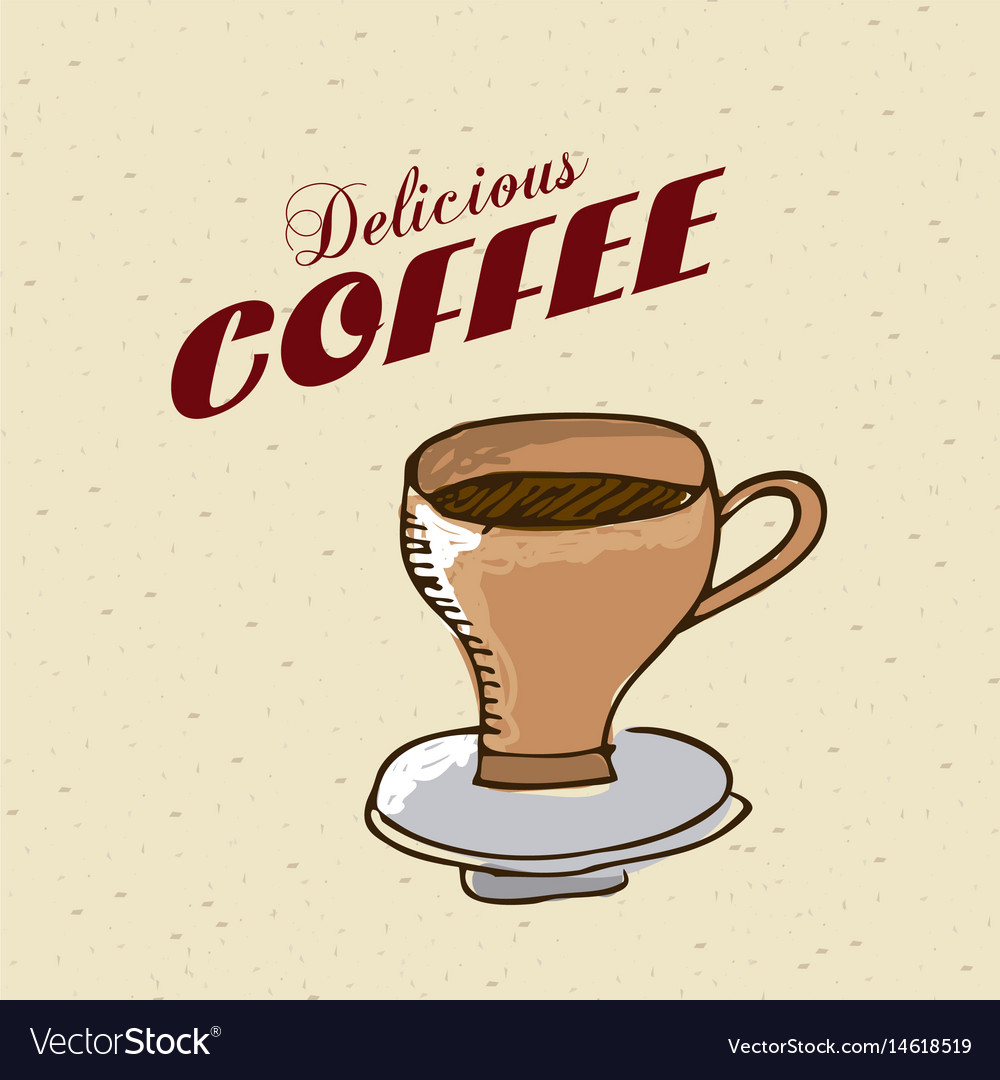 Delicious coffee drink fresh icon Royalty Free Vector Image