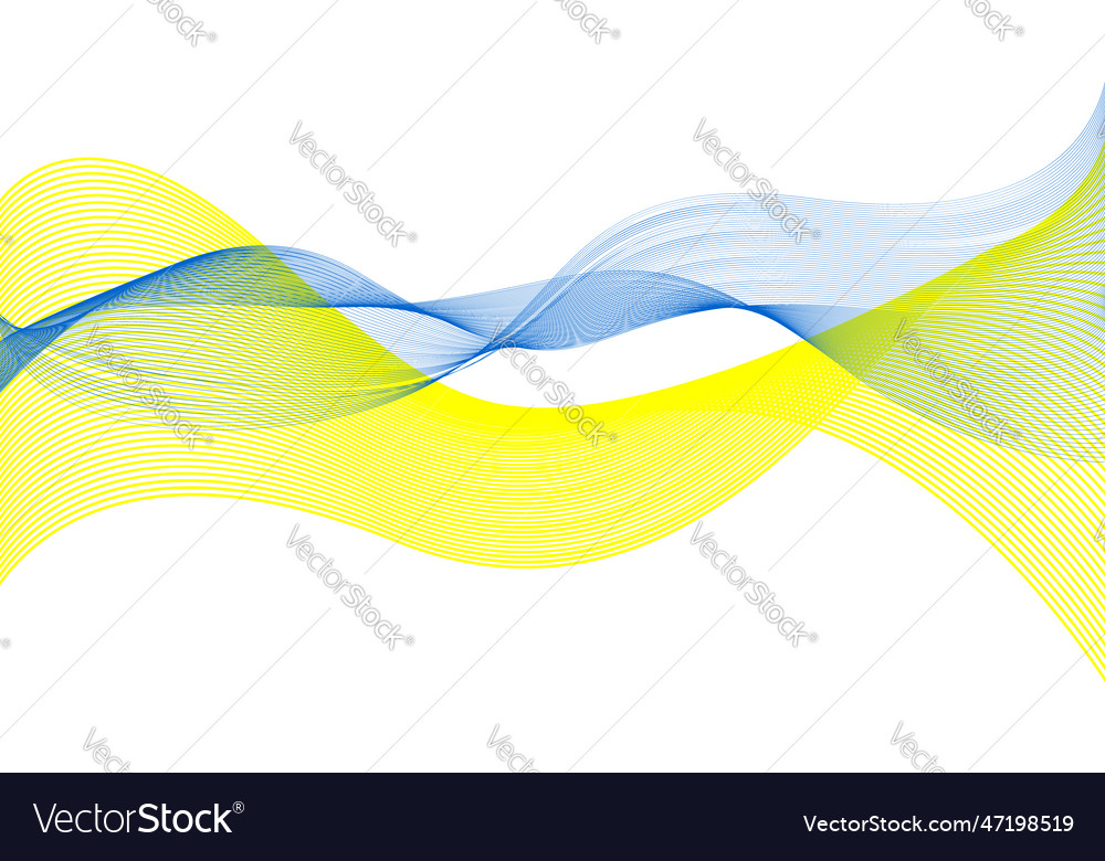 Futuristic digital blue yellow wavy line