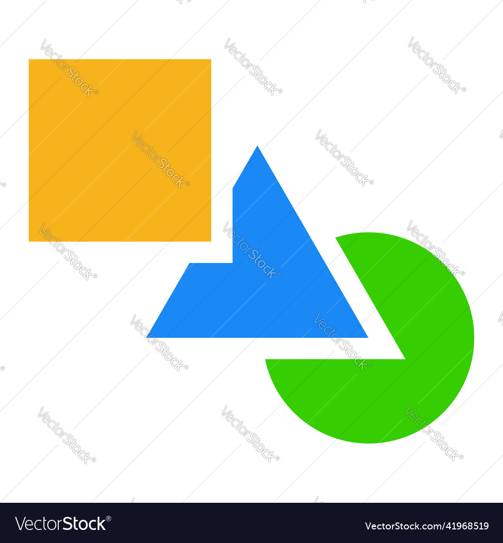 Geometric icon logo shape with overlapping circle vector image Geometric icon logo shape with overlapping circle