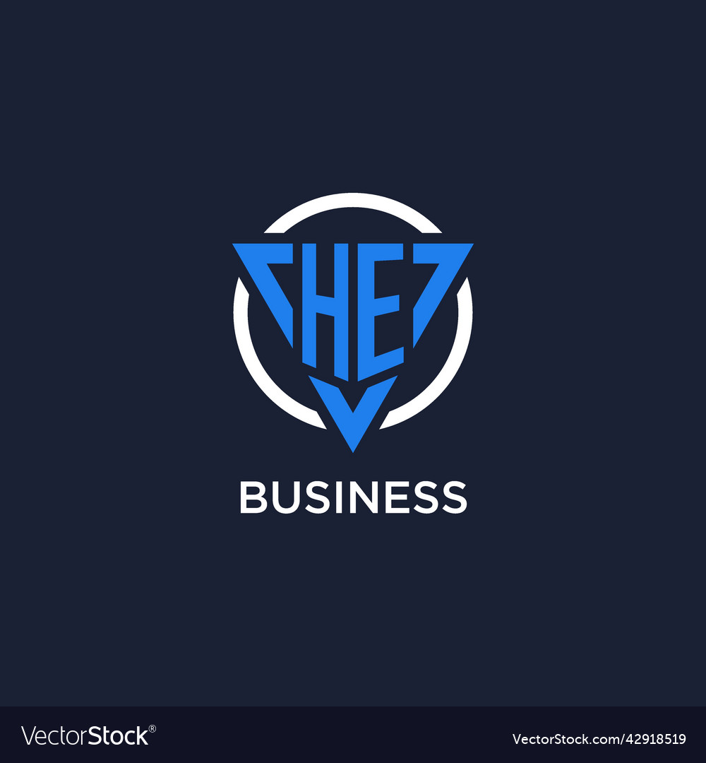 He monogram logo with triangle shape and circle