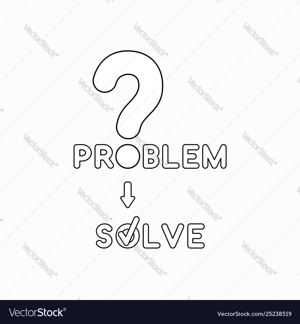 Icon concept problem word with question mark Vector Image Icon concept problem word with question mark