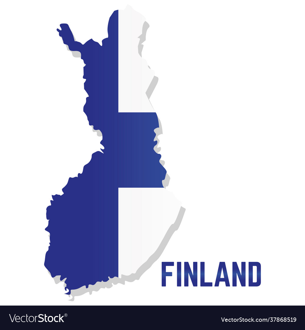 Isolated map with flag finland