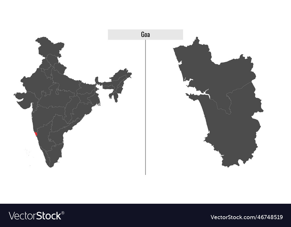 Map of goa state of india Royalty Free Vector Image