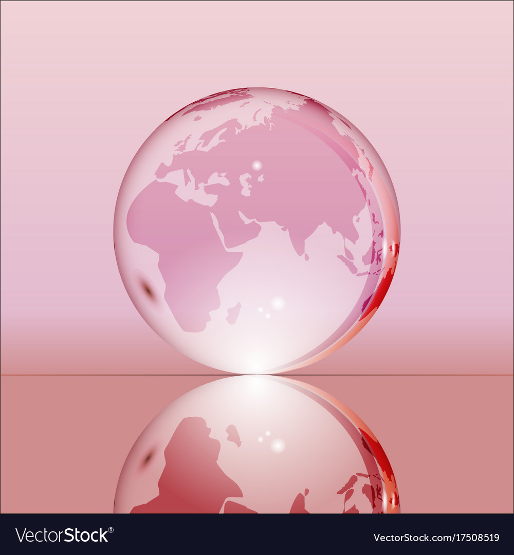 Pink shining transparent earth globe Royalty Free Vector