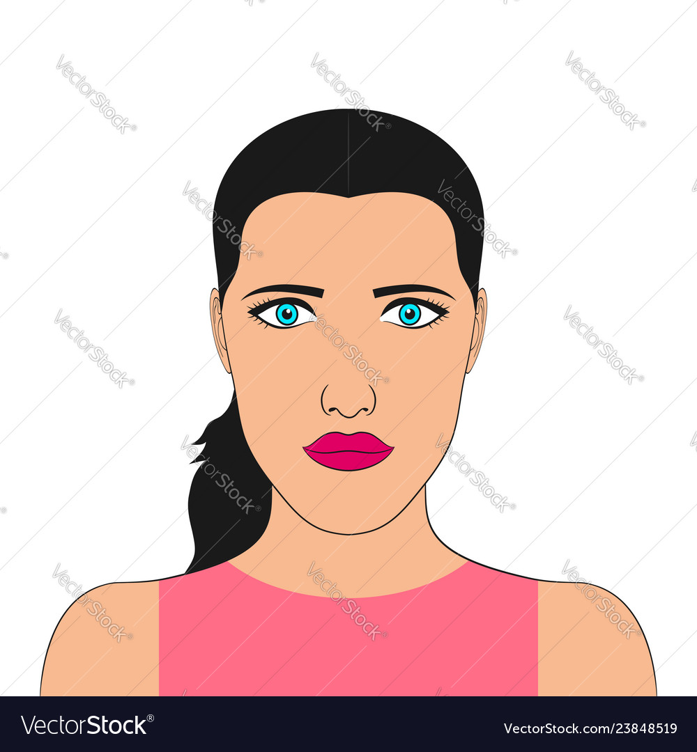 Portrait of a woman face girl Royalty Free Vector Image