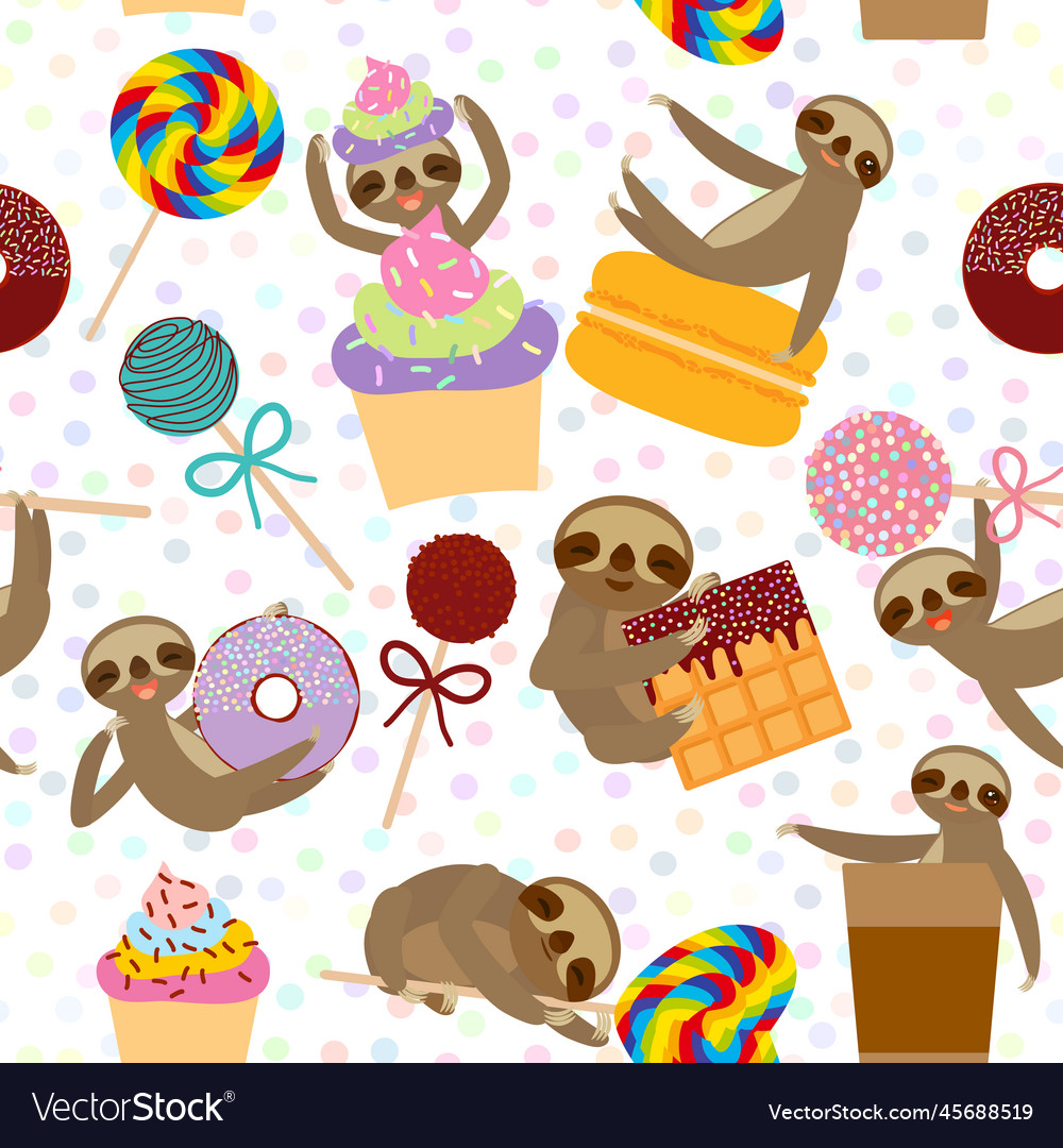 Seamless pattern funny and cute smiling vector image Seamless pattern funny and cute smiling