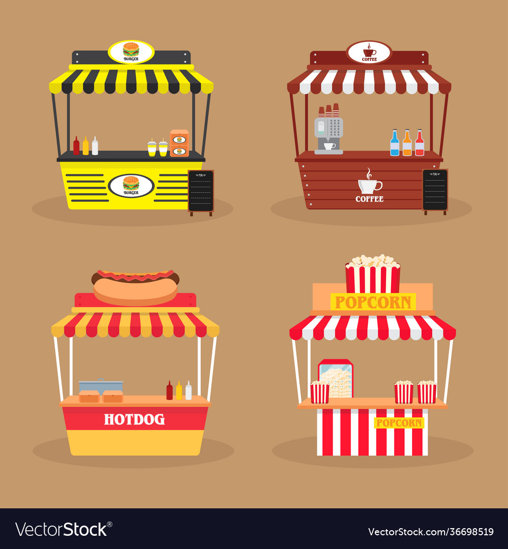 Set 4 various booth vector image Set 4 various booth