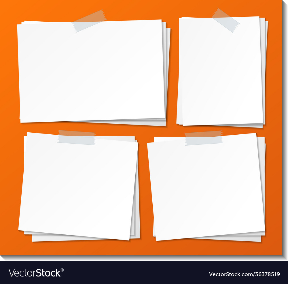 Set empty sticky note paper template Vector Image Set empty sticky note paper template