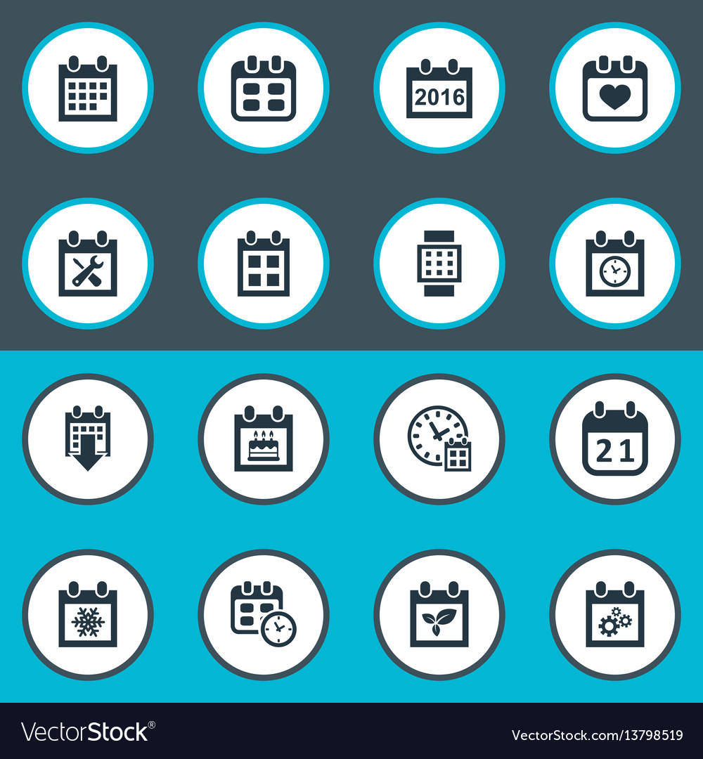Set of simple calendar icons