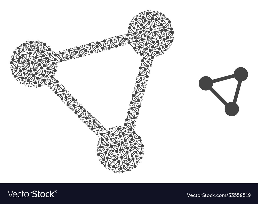 Triangle mesh fractal mosaic self items vector image Triangle mesh fractal mosaic self items