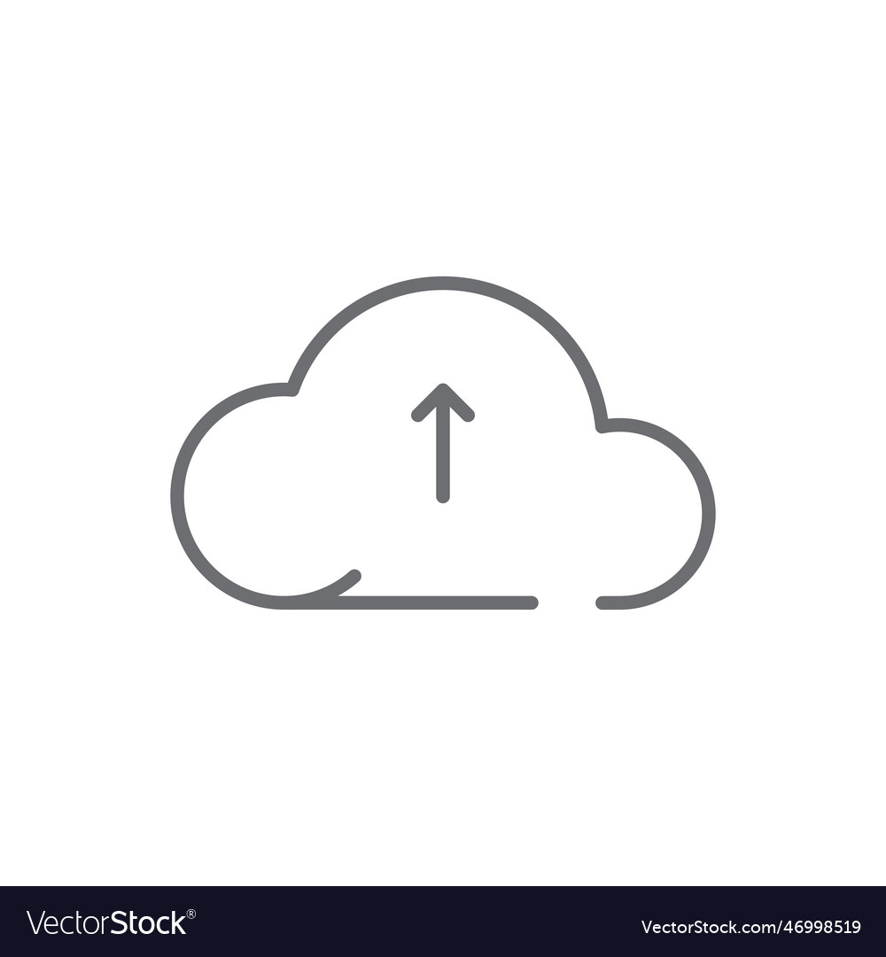 Upload icloud business icon with black outline