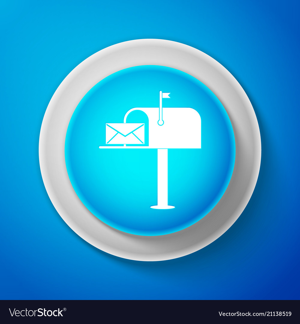 White open mail box with an envelope icon isolated vector image White open mail box with an envelope icon isolated