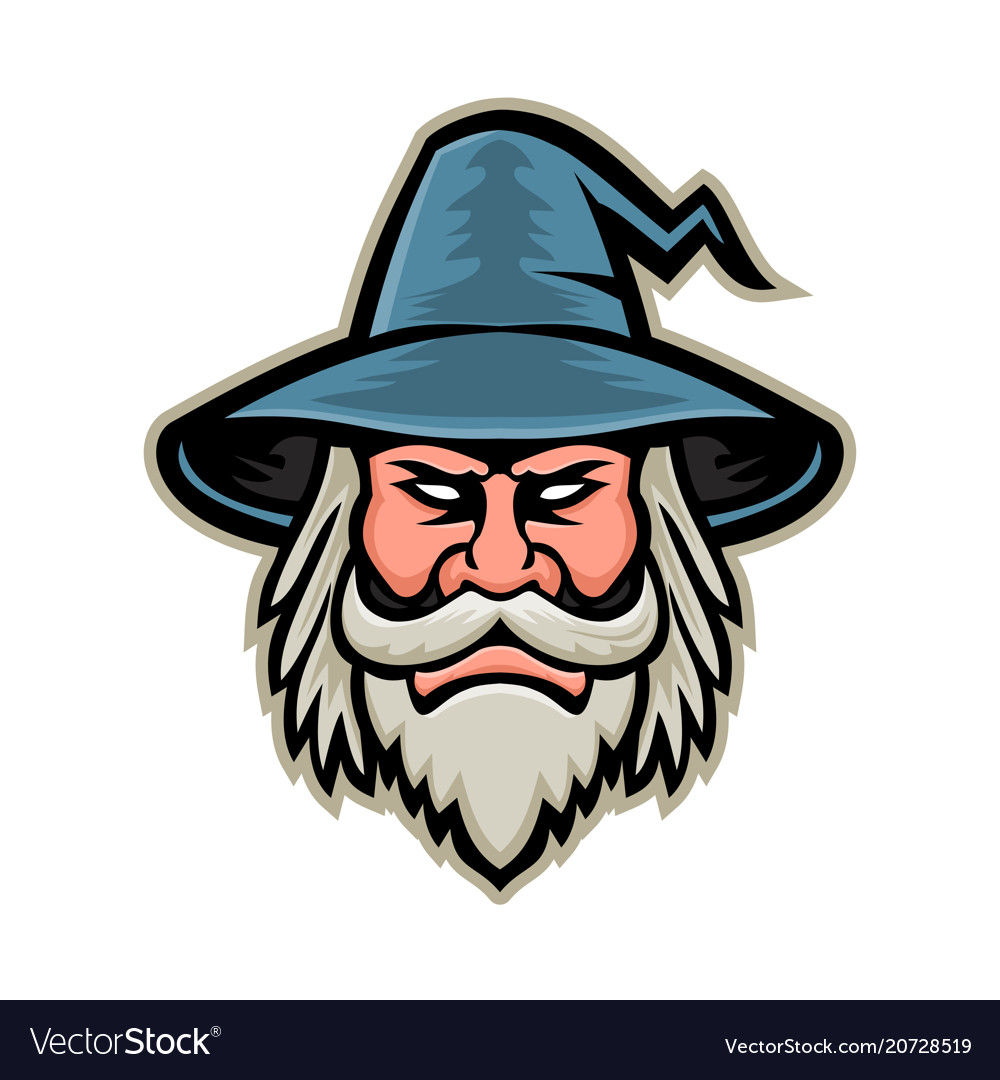 Download Wizard head mascot Royalty Free Vector Image - VectorStock