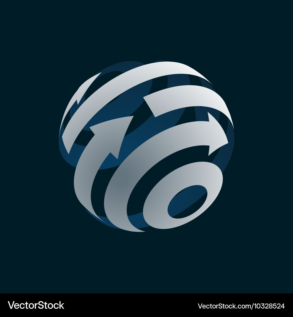 Abstract web icon globe logo element Royalty Free Vector