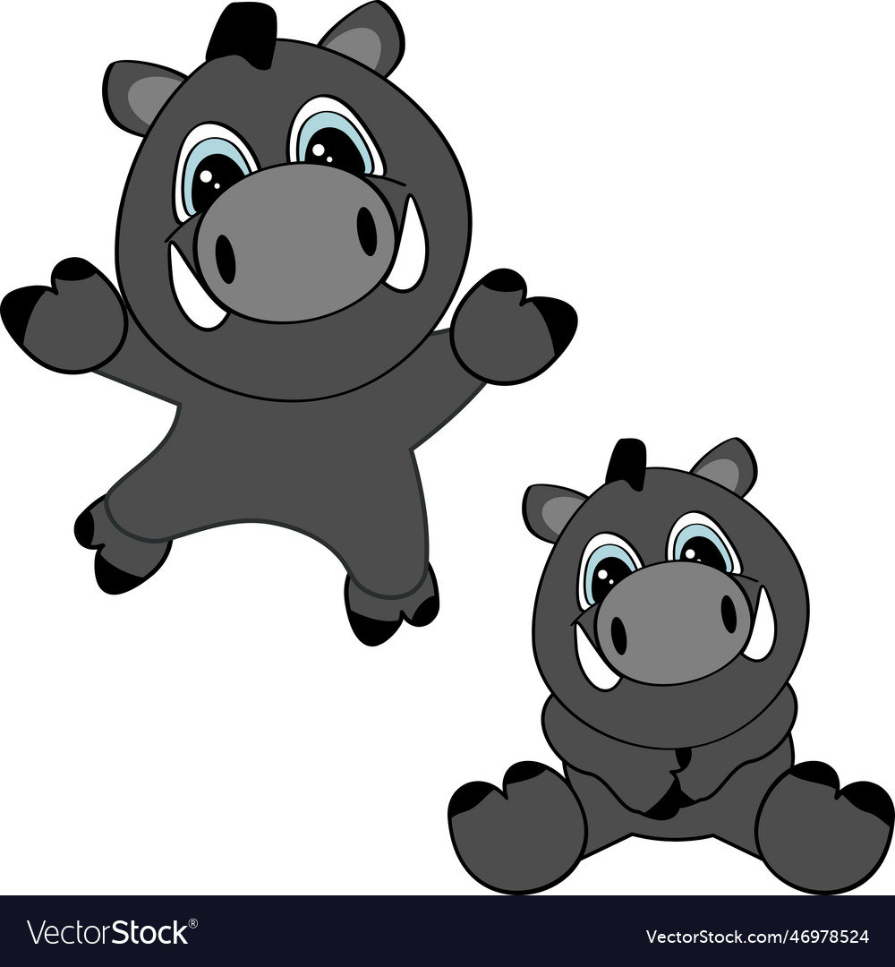 Chibi baby boar character cartoon pack