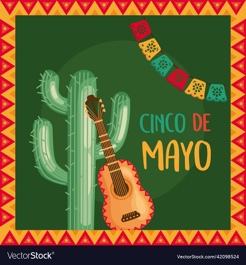 Cinco De Mayo Lettering Frame Royalty Free Vector Image