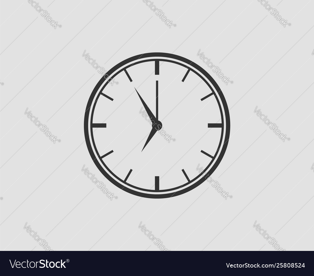 Clock icon flat design element watch isolated vector image Clock icon flat design element watch isolated