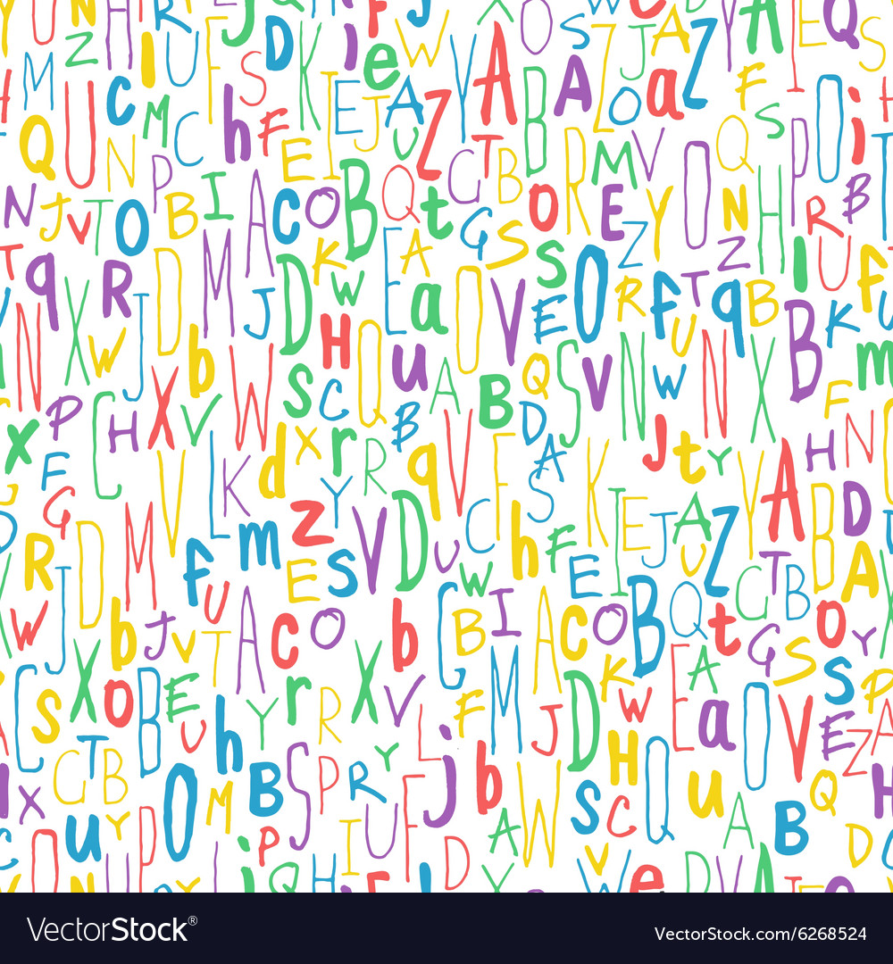 Colorful Letters Seamless Pattern Royalty Free Vector Image