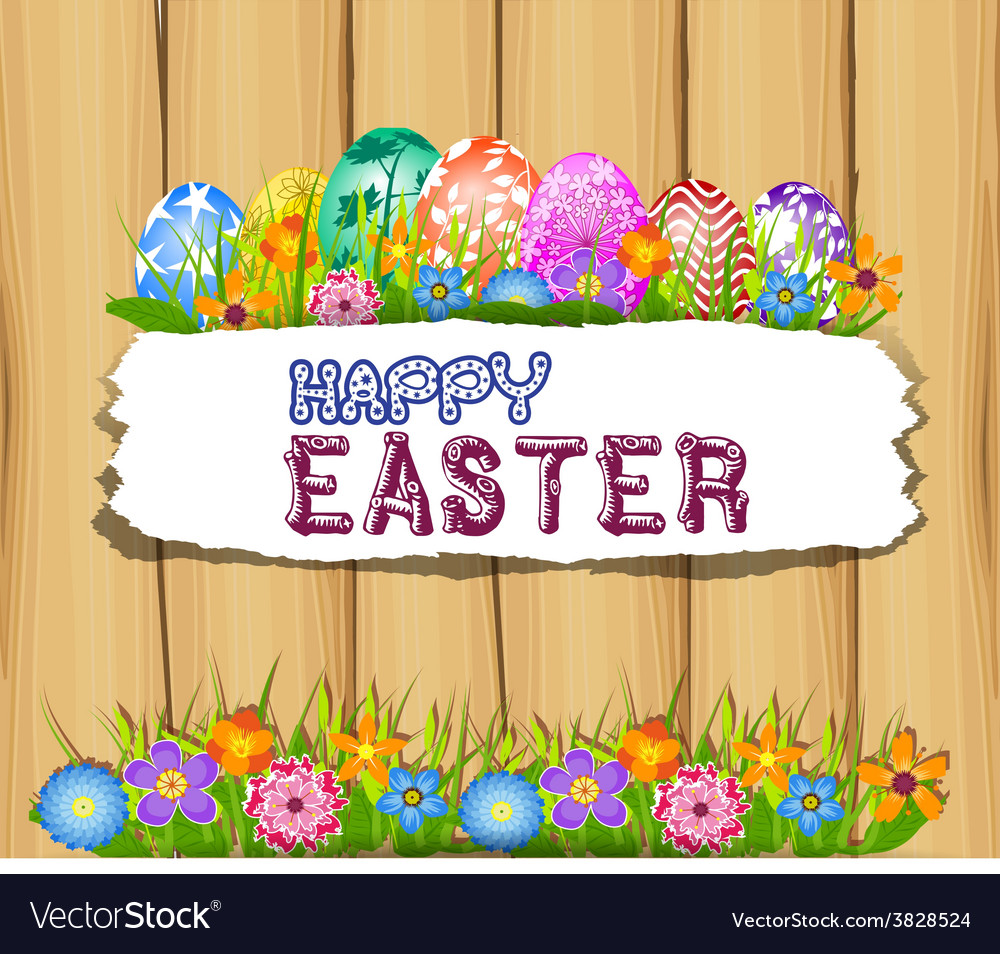 Easter bunny holding a basket of eggs Royalty Free Vector