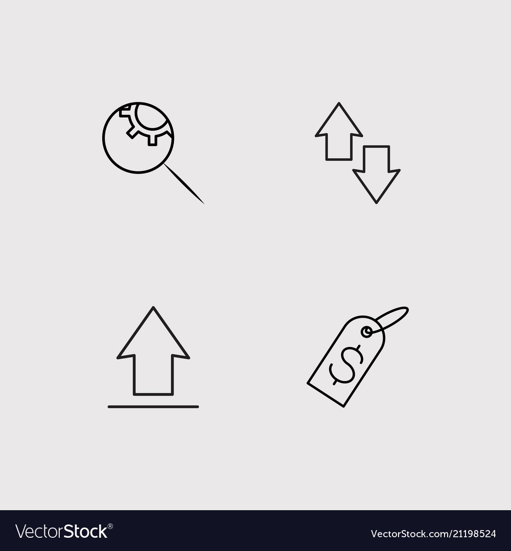 Finance simple linear icons set outlined