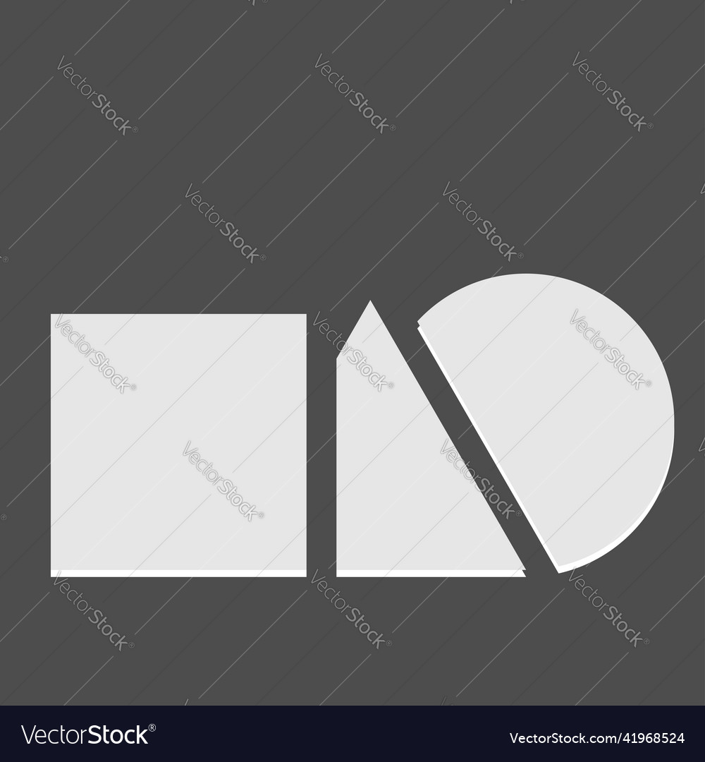 Geometric icon logo shape with overlapping circle vector image Geometric icon logo shape with overlapping circle