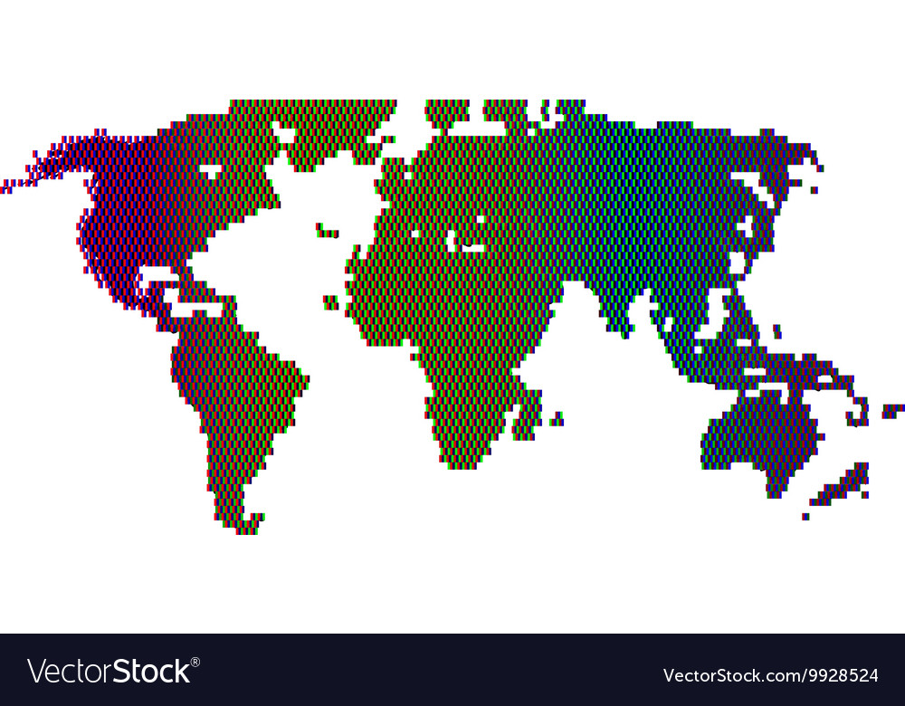 Halftone world map continents for your