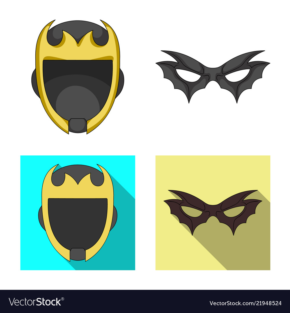 Isolated object of hero and mask icon set vector image Isolated object of hero and mask icon set