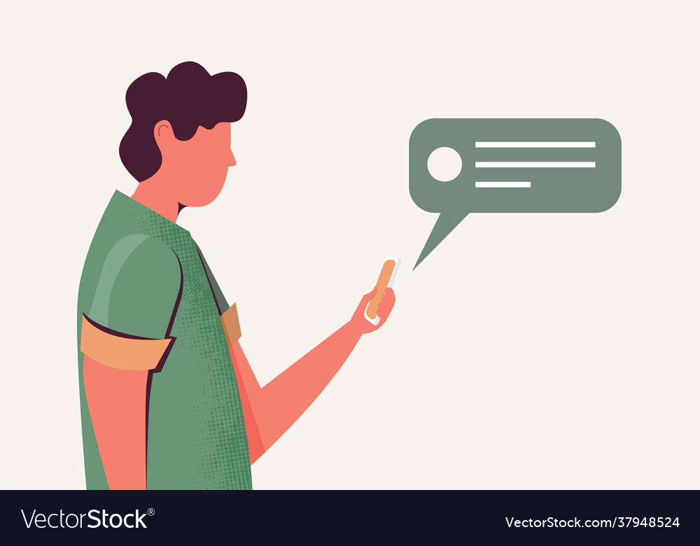 Man with gadgets - flat design style character