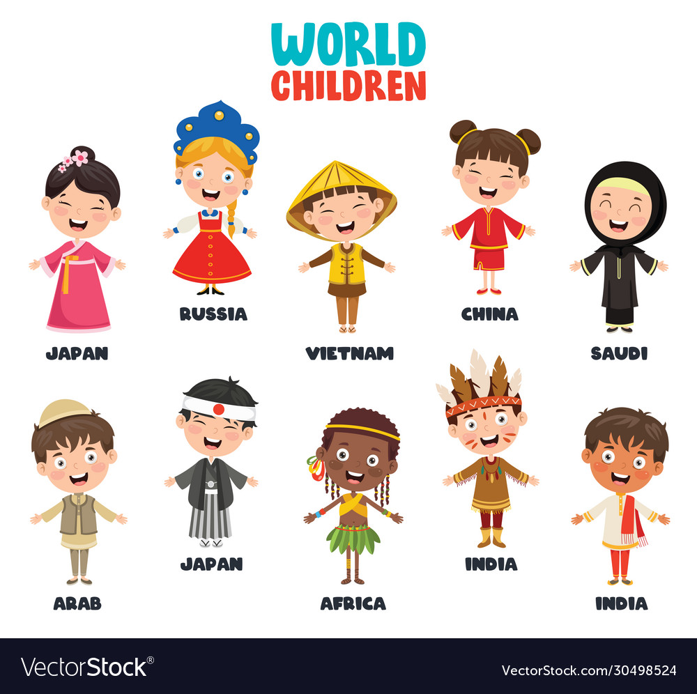 Multicultural characters Royalty Free Vector Image