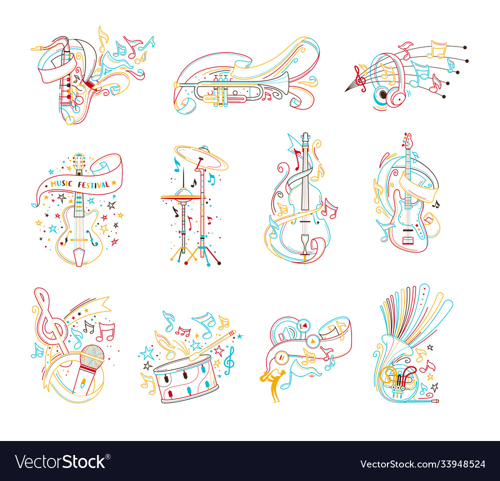 Musical Instrument Outlines