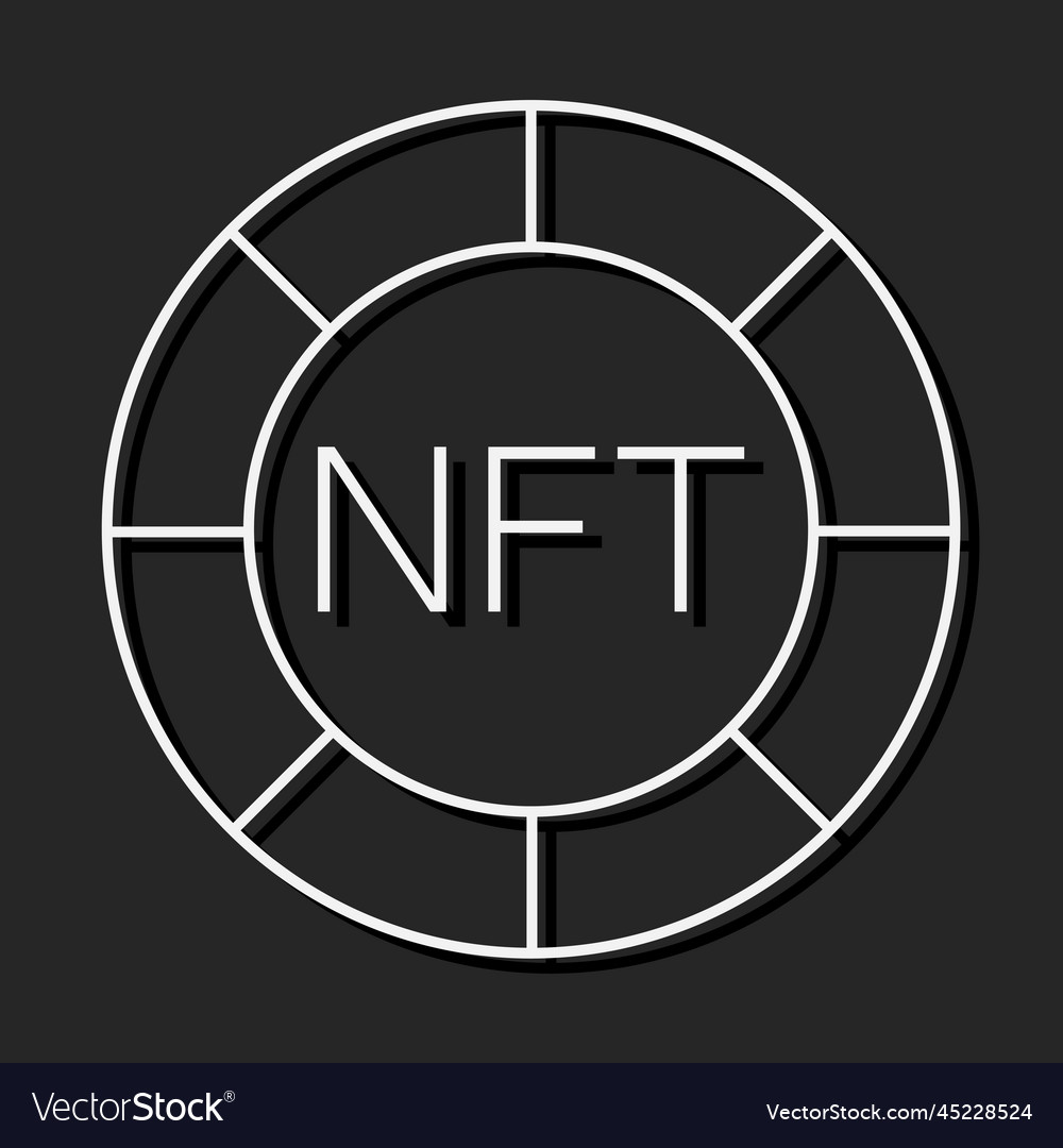 Nft technology line icon crypto or logo vector image Nft technology line icon crypto or logo