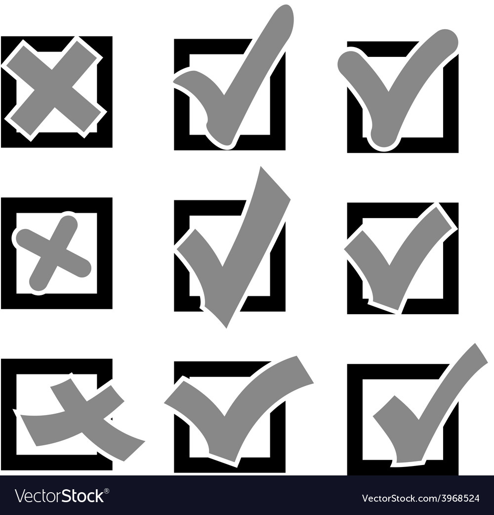 Set check marks or ticks in boxes conceptual
