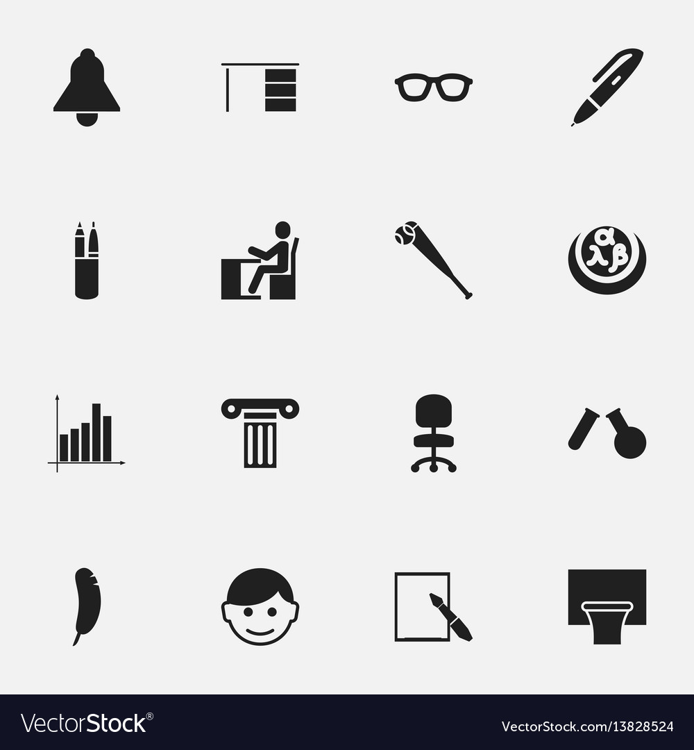 Set of 16 editable science icons includes symbols vector image Set of 16 editable science icons includes symbols