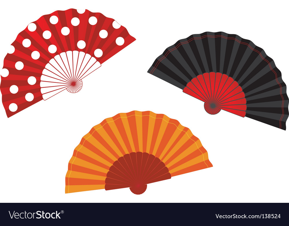 Set Spanish Fan Illustration Royalty Free Vector Image