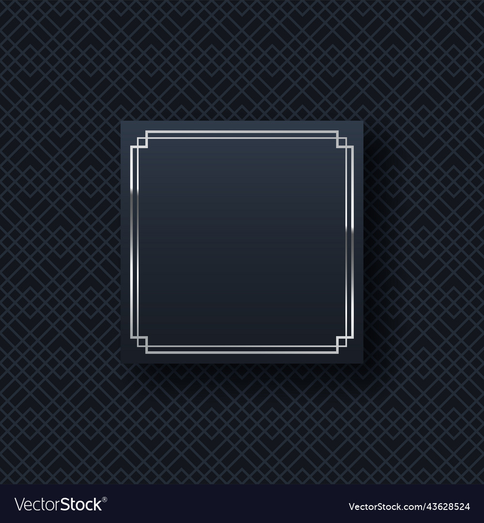 Silver frame minimalistic template with text space Vector Image Silver frame minimalistic template with text space