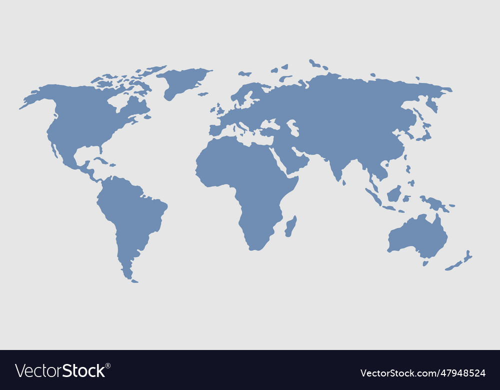 World map light silhouette Royalty Free Vector Image