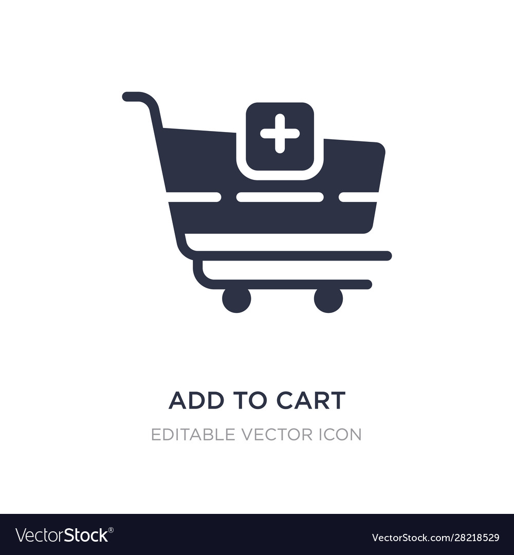 Add to cart icon on white background simple