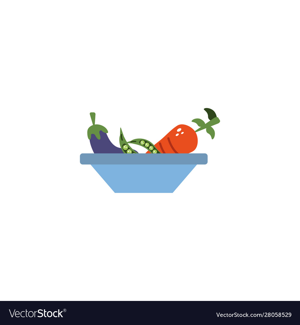 Bowl with vegetables flat style icon