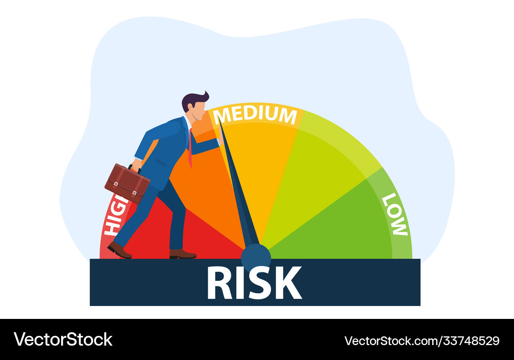 Concept risk on speedometer Royalty Free Vector Image