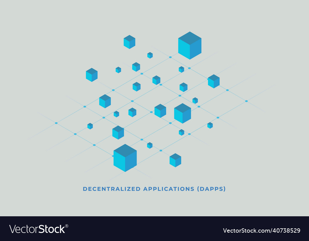 Decentralized application dapps concept