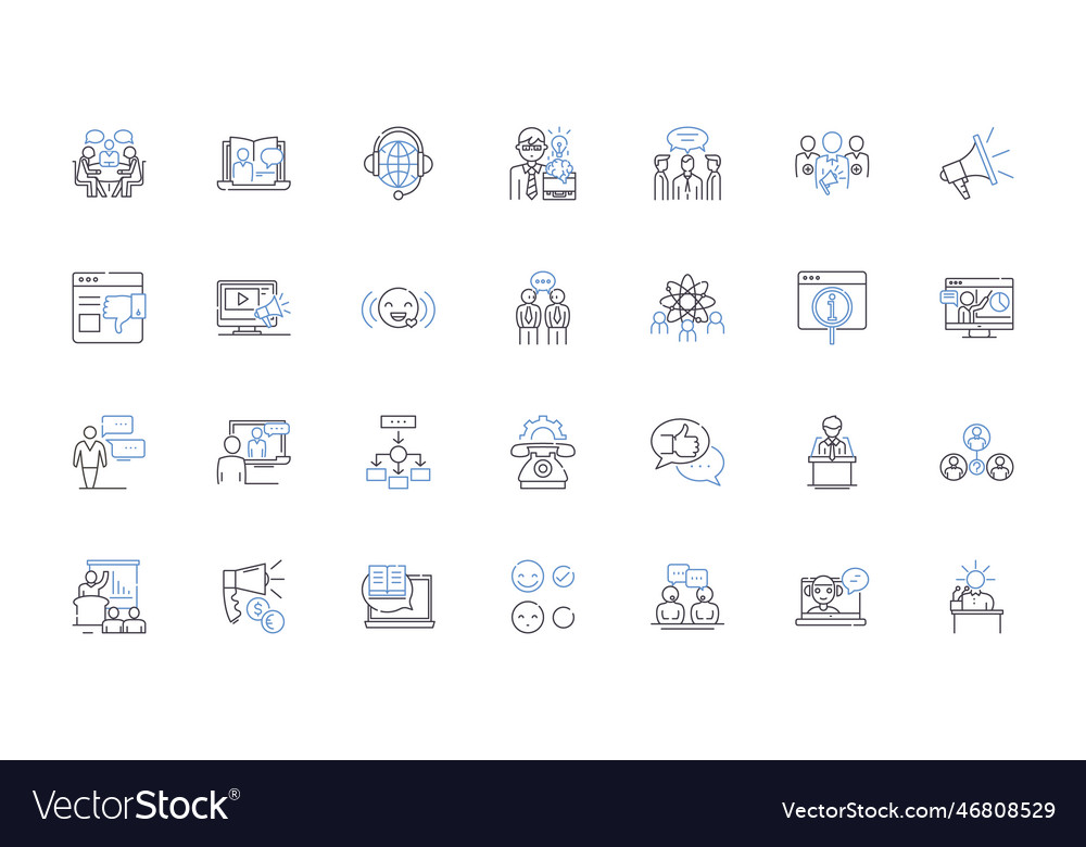 Expression line icons collection emotion mood