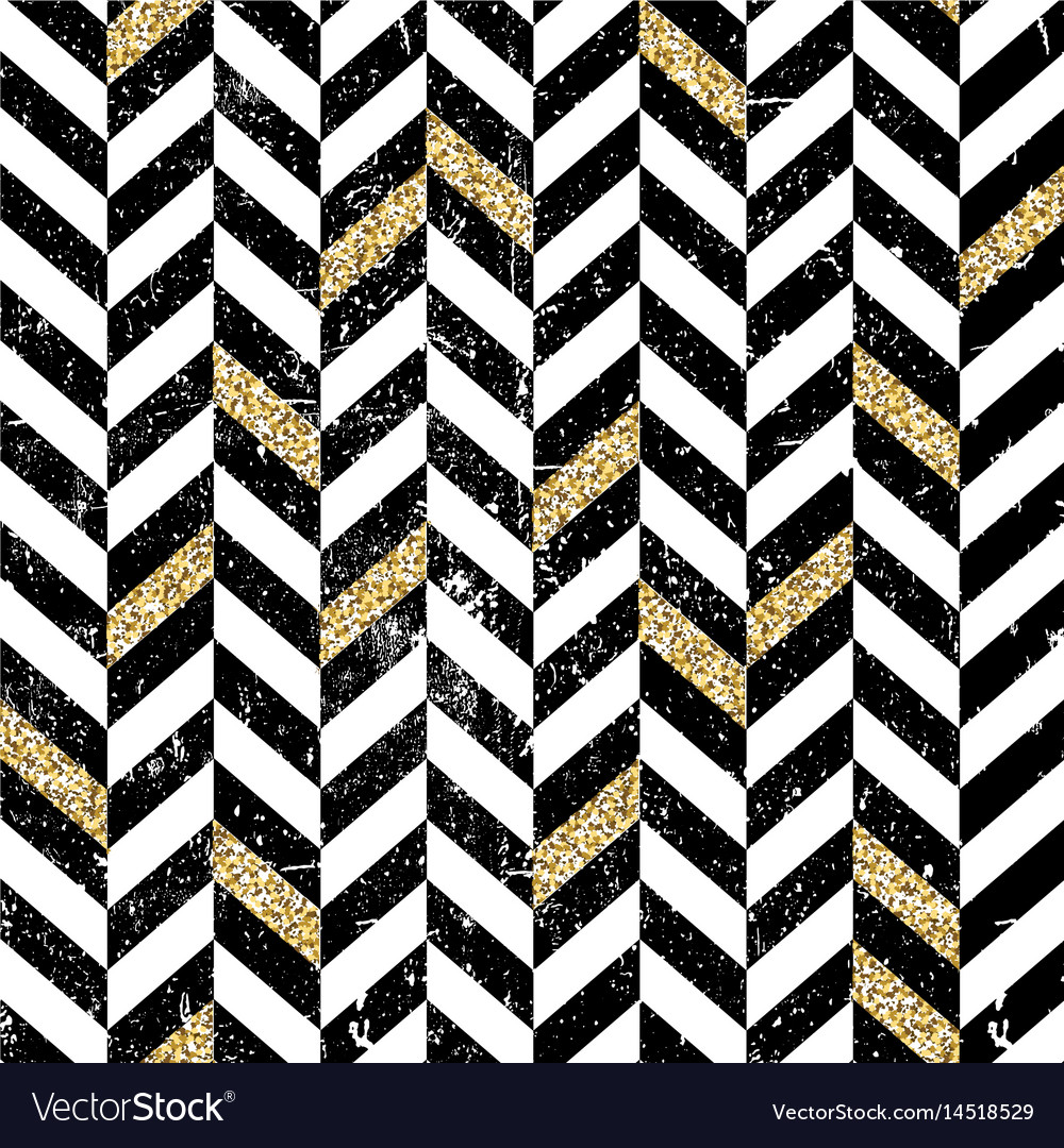 Gold und Black Chevron Muster