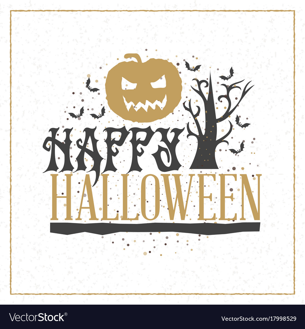 Happy halloween greeting card typography design