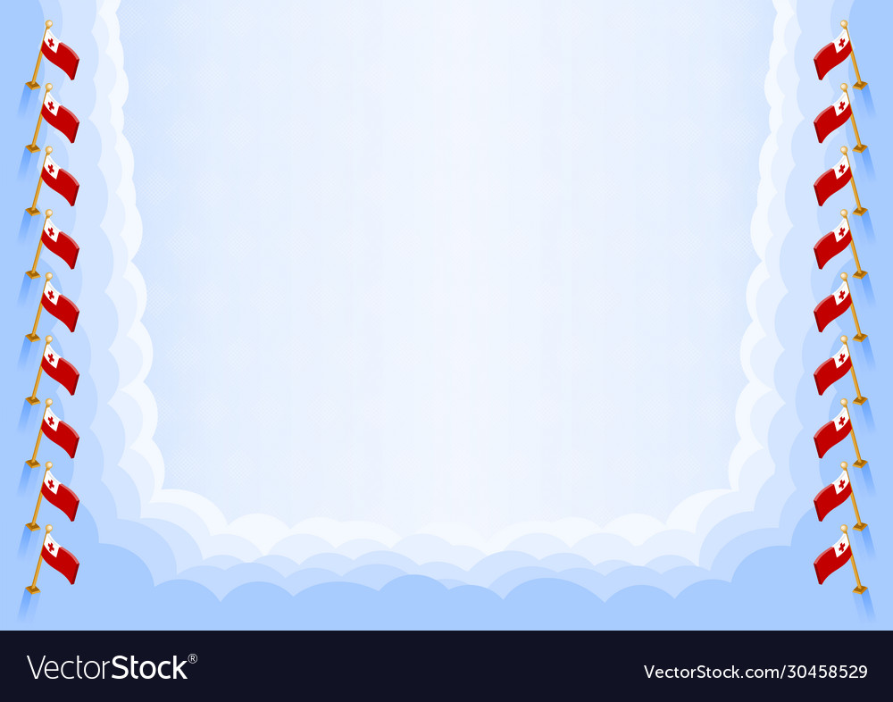 Horizontal frame and border with tonga flag vector image Horizontal frame and border with tonga flag