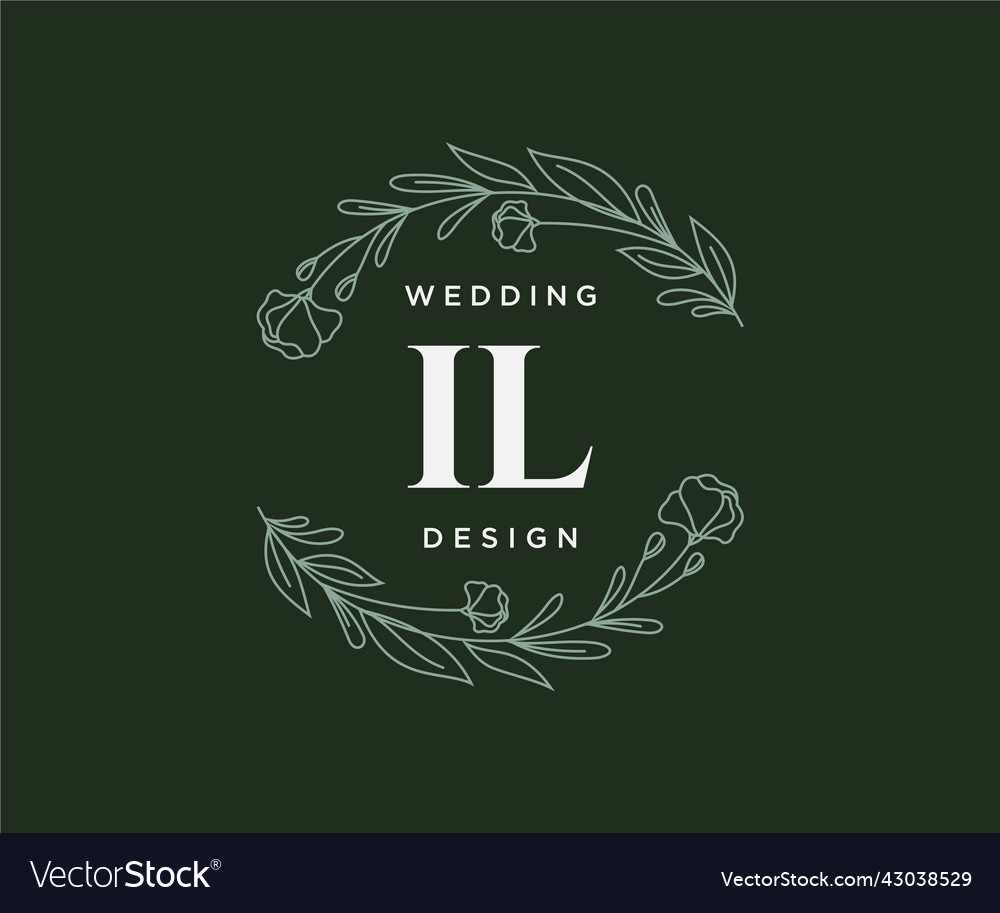 Il initials letter wedding monogram logos