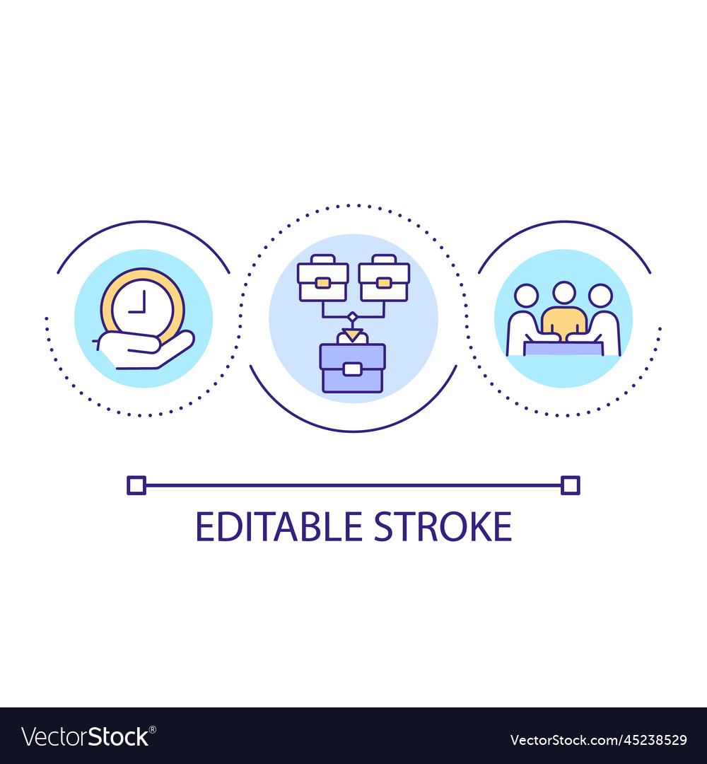 Merger timeframe for completion loop concept icon