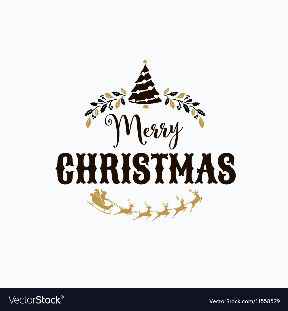 Merry christmas lettering typography handwriting