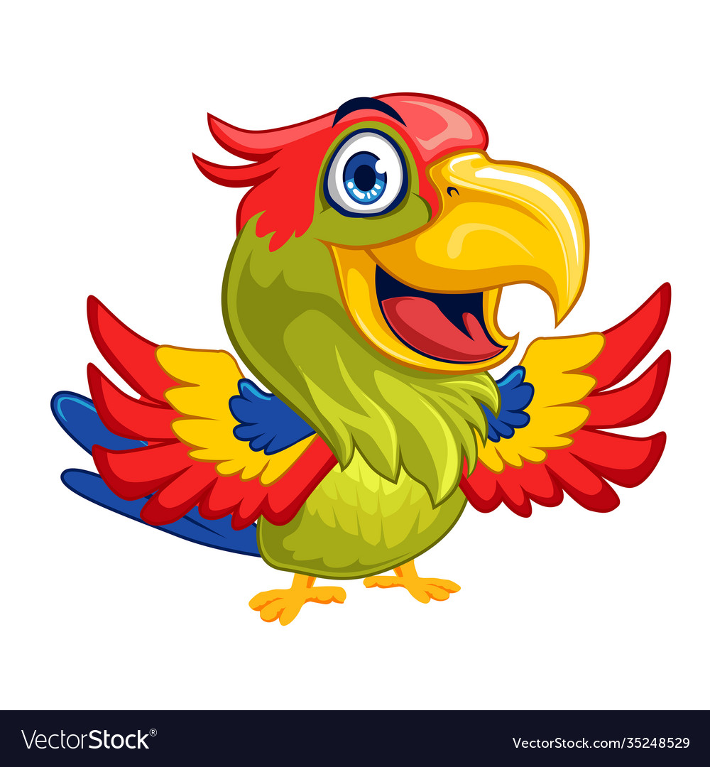 Parrot mascot cartoon Royalty Free Vector Image