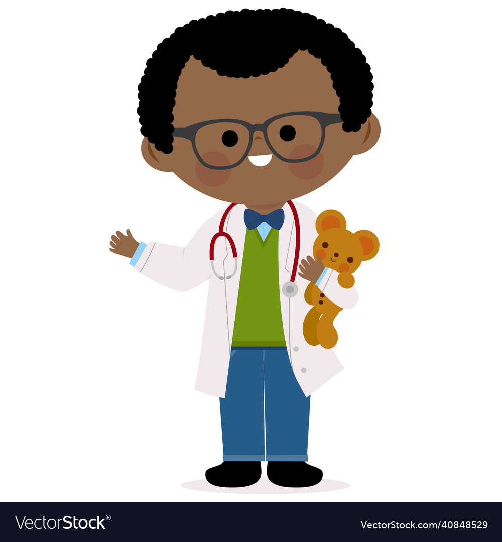 Pediatrician doctor holding a teddy bear