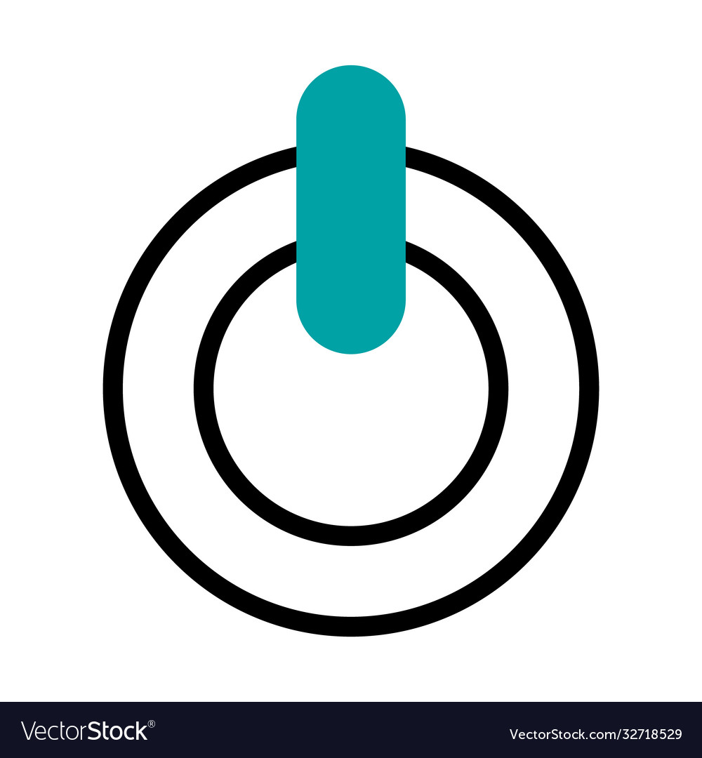 Power button icon half line color style